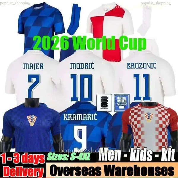 Modric Soccer Jerseys Croatia 2026 World Cup BROZOVIC FANS Player PERISIC Football Shirt KRAMARIC REBIC LIVAKOVIC Men Kids Kit Orsic Gvardiol Boban Retro Suker 675