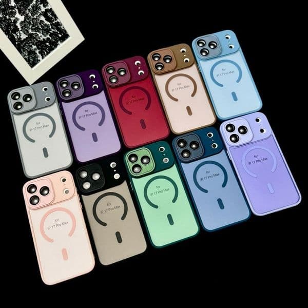 For iPhone 17 Pro Max Shockproof Phone Cases Magnetic Compatible Protective Shell for Smartphones Featuring a Built-in Camera Shield