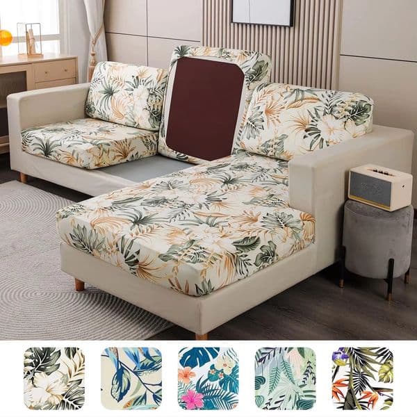 Tropical rainforest leaf printed milk silk sofa cover elastic sofa cover dust-proof and detachable sofa cover 251213
