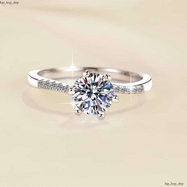 Premium Jewelry 1 & 2 CT VVS1 Carbonite VVS Moissanite Couple Wedding 925 Sterling Silver White Gold Plated Women's Ring