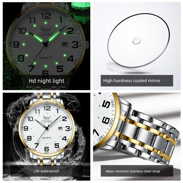 2026 Brand New Style Dropshipping OPK Brand Watch Cross Border Hot Sale Fashion Waterproof Steel Band Single Calendar Trendy Men s Watch