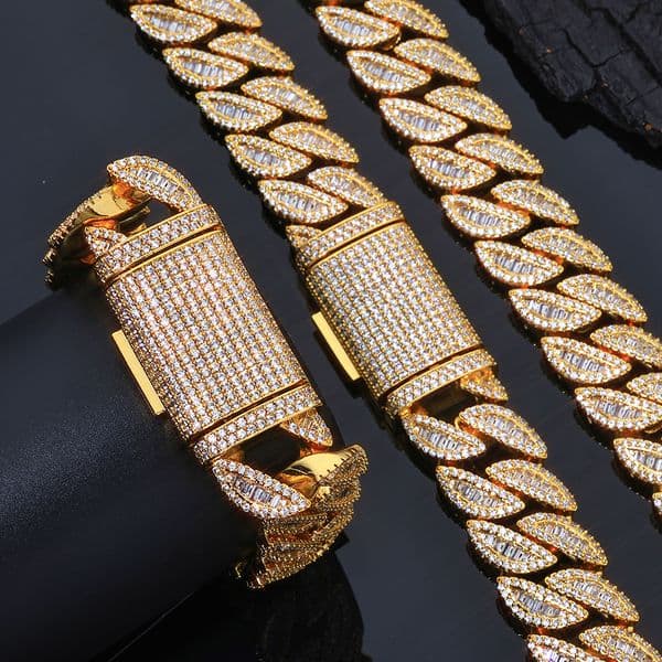 Moissanite Iced Out Chain 20mm Necklace Hip Hop Fine Jewelry T-square Men's Necklaces Sterg Fully Designer Jewellry