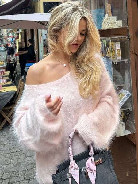 Tossy Loose Off-Shoulder Knit Sweater Pullover For Women Long Sleeve Commute Sexy Spring Elegant Top Female Knitwear Pullovers 251217