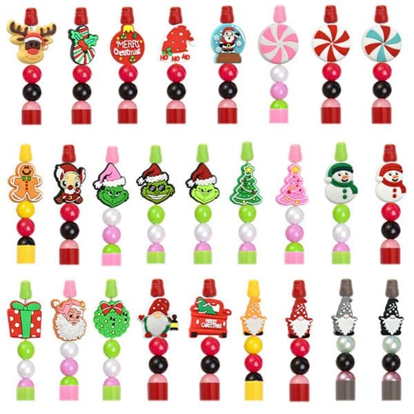 high quality christmas series focal bead for silicone bead charms pen decoration party focal bead gift