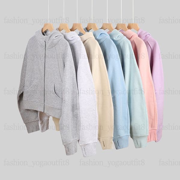 Women Hoodies Yoga Jacket Half Zip Hoodies Collar Align Sweater Full Zipper Loose Long Sleeve Casual Cashmere Ladies Sportwear Gym Sport Yoga Outfit Clothes