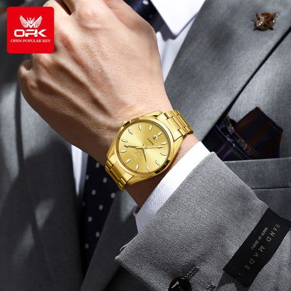 2026 Brand New Style OPK brand watch steel ring single calendar quartz watch night light waterproof men's watch new luxury men's watch retro nostalgic fashion watch
