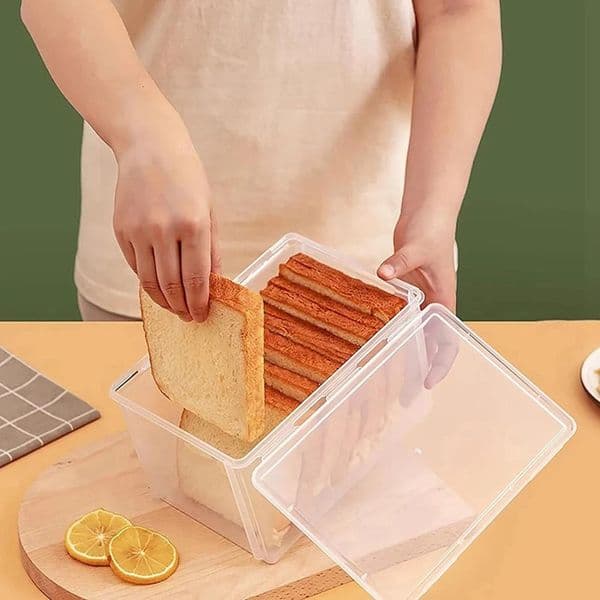 Airtight Bread Storage Containers Bread Storage Box Reusable Loaf Cake Clear Bread Dispenser Freshest Bread Bin 251213
