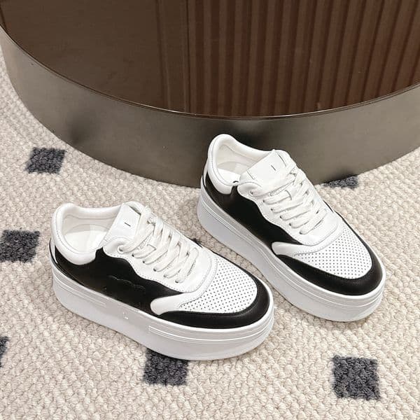 Designer Sneakers Oversized Casual Shoes White Black Leather Luxury Velvet Suede Womens Espadrilles Trainers Women Flats Lace Up Platform S842 06