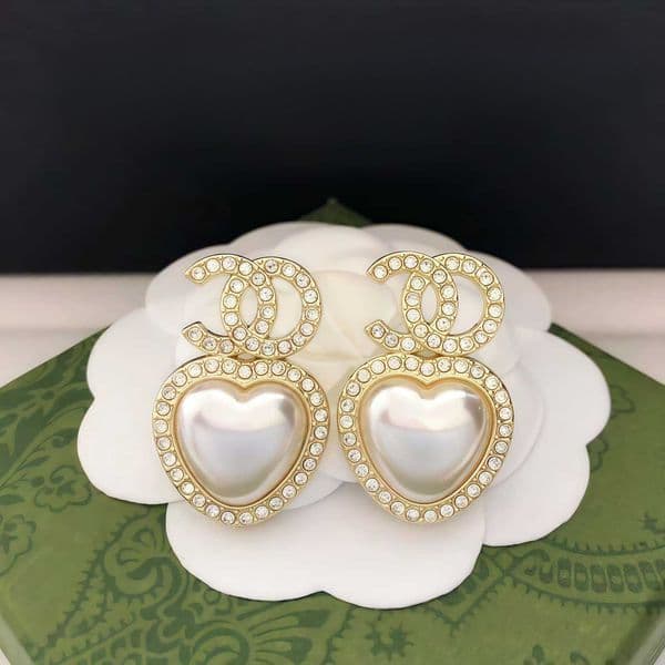 Designer Jewelry Woman Heart Stud Earrings Brand Diamond Earrings Luxury Earrings Accessories Loves Gift 20 Style