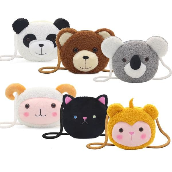 Cartoon Plush Crossbody Bag Cute Animal Bear Coin Wallet Boys and Girls Mini Shoulder Bag 251213BJ