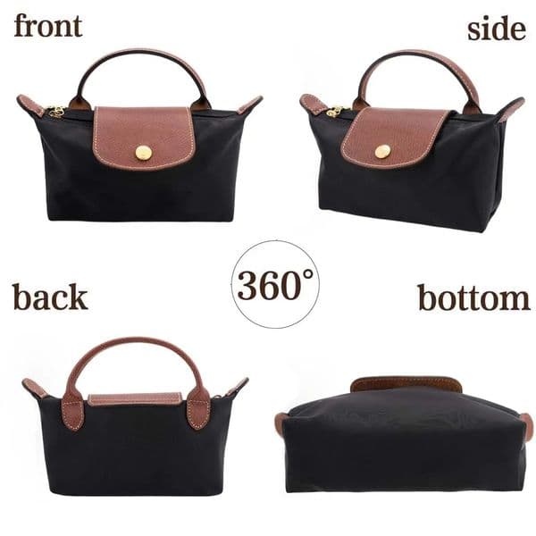 Long Designer Bag Mini Hobos Bag Short Handle Button Zipper Open and Close Recycled Canvas Patchwork Leather Trim Strap Lightweight Durable Clutch Bag mini bag2a