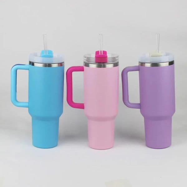 40oz Mug Tumbler With Handle Insulated Tumblers Lids Straw 40 oz Stainless Steel Coffee Termos Cup ready to ship Vacuum Insulated Water Bottles thumbnail 2