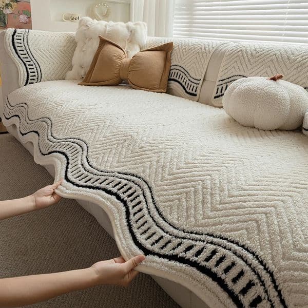 padded plush sofa cushion for Winter Anti-slip Jacquard Sofa Seat Cover for living room bedroom Protector Couch Cover for Sofa 251213
