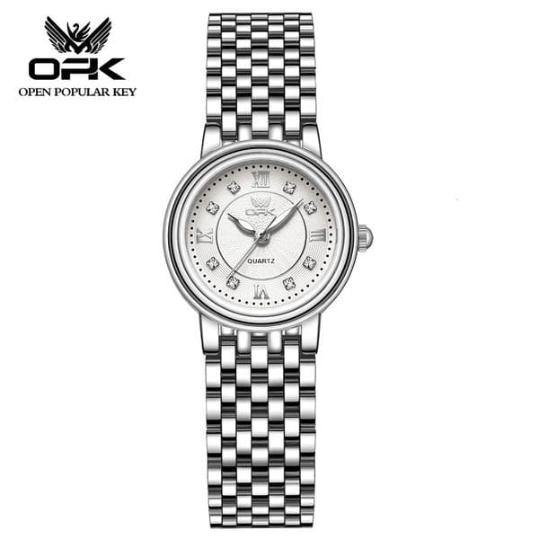 2026 Brand New Style OPK brand couple luminous diamond scale exquisite men's and women's fashionable quartz watch designer women's casual steel strip waterproof watch