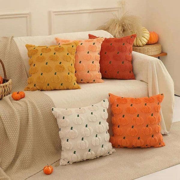 Simple Autumn Plush Quilted Pumpkin Orange Pillowcase New Cute And Soft Pillow Cover Home Decoration In Ins Style 25M1218