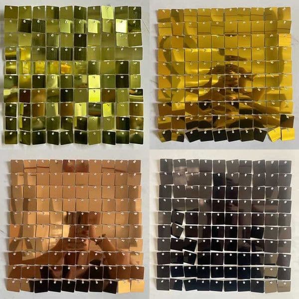 24Pcs Square Sequin Panels Gold Silver Shimmer Wall For Baby Shower New Birthday Party Backdrop Wall For Wedding Eid Party Decor X251218