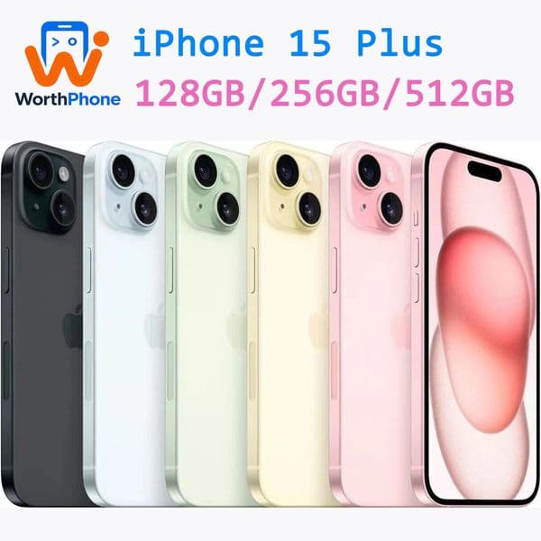 With Face ID Apple iPhone 15 Plus-128/256GB/512GB -(Unlocked) Full working Cellphone 6.7" Real Hexa Core IOS Mobilephone
