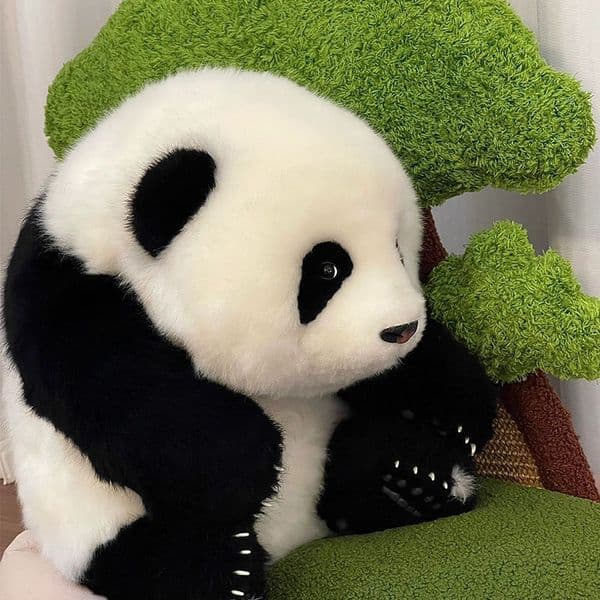 2026 New Children's Toys Simulated Panda Doll Lovely Gift Highly Imitate Real Pandas Wool Material