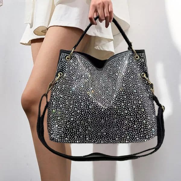 Designer Luxury Handmade Bags Cross-border Exclusive Women's Fashion Light Diamond Jewelry Personality Tote Bag Large Capacity Elegant Socialite Shoulder Bag