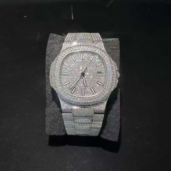 designerHip Hop Passes Diamond 100% Test VVS Moissanite Watch, Fully Automatic Dia Iced Out Top Designer Luxury Sapphire High Quality Night Light