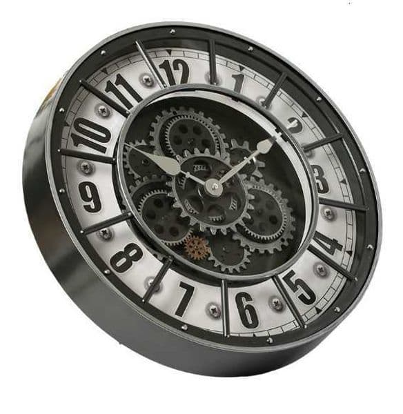 Round gear wall clock handicraft, popular wholesale retro luxury custom clock C251126