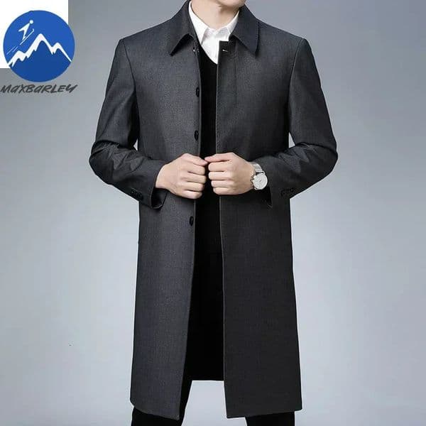 Light Long Jacket Mens Winter Business Casual Comfortable Windproof Warm Trench Coat British Streetwear Suit Male 251211