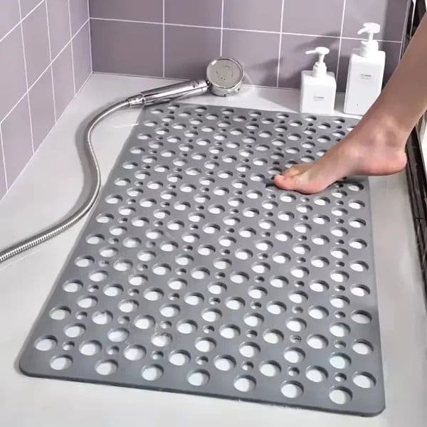 Square Non-slip Bathroom Mat with Suction Cup and Round Hole Shower Anti-fall Household Shower Massage Quick Drainage Mat 251211
