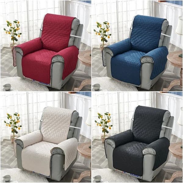 Anti-slip Recliner Chair Cover Solid Color Quilted Seat Slipcover Anti-wear Relax Armchair Coushion for Living Room Home 251215BJ