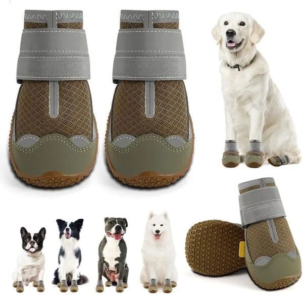 4pcsset Pet Dog Shoes Reflective Waterproof Boots Warm Snow Rain Pets Booties Antislip Socks Footwear For Medium Large y251213BANJIA