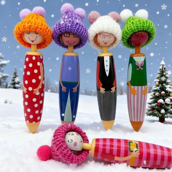 Christmas Doll Ballpoint Pen Cute Cartoon Gel Pen 05mm Blue Ink Suitable for Business Home or Office Supplies 251211BJ