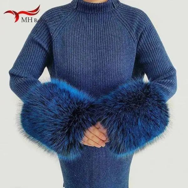 Winter Faux Fur Cuff Sleeves Fur Cuffs Female Thicken Warm Plush Windproof Wristband Oversleeve 251217