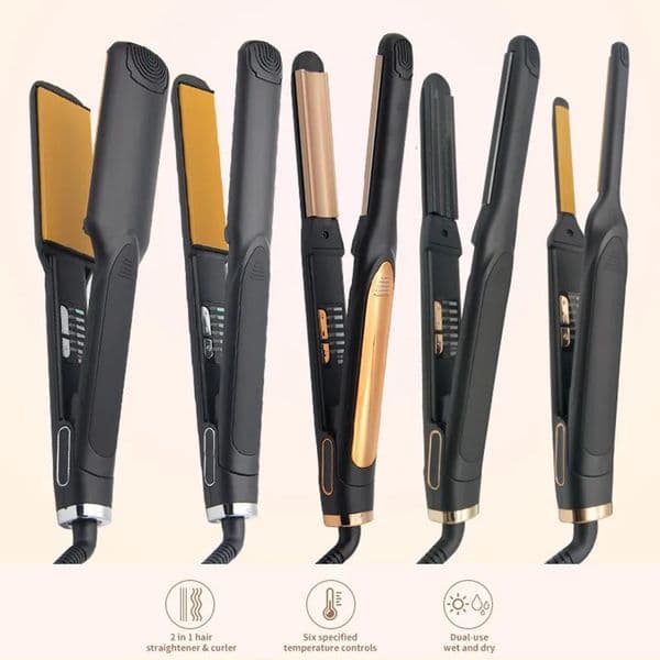 Professional Hair Straightener Curler Ceramic Heating Plate Flat Iron Hair Styling Curling Iron hair Straighting 251218