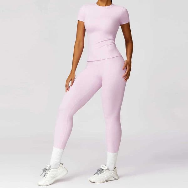Yoga Set 2 Pieces Women Tracksuits Workout Sportswear Gym Clothing Fitness Long Sleeve Crop Top High Waist Leggings Sports Suitst251219