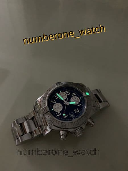 Super Watch Men 44mm NavitBB01 B01Avenger Black Dial Chronograph Work Watches Automatic Mechanical 7750 Movement 904L Steel Sapphire waterproof Watches