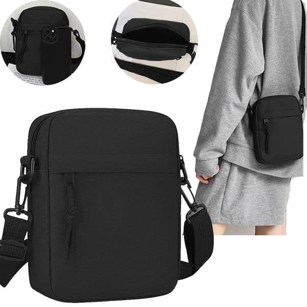 Mens and womens singleshoulder bags crossbody solidcolored small lightweight mobile phone 251218