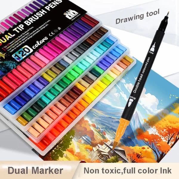 12168 Colors Dual Brush Pens Art Markers Watercolor Fine and Tip Lettering Painting christmas gifts Manga Supplies 251218