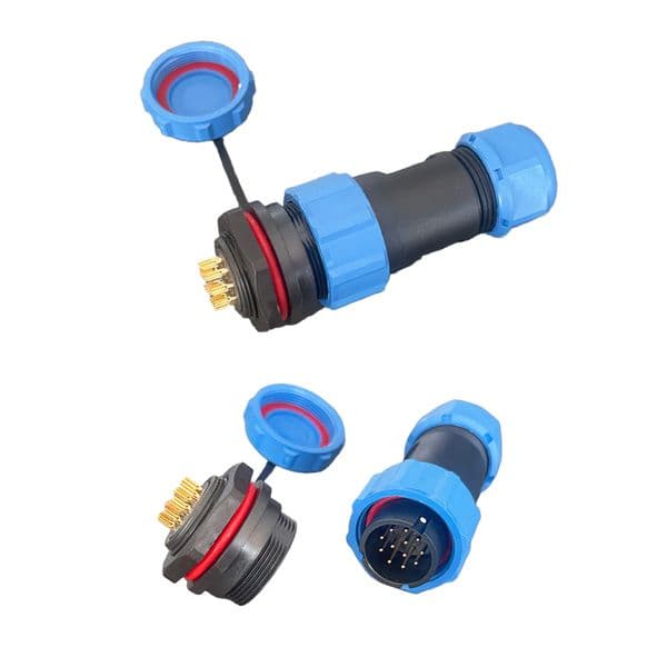 10pcs IP68 M21 connectors with rear lock 12-Cores 5A Waterproof Industrial cable adapters