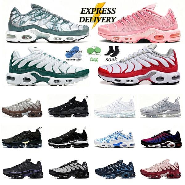 2026 Designer TN Plus Running Shoes tn Trainers Men Women Atlanta White Green White Red Palm Trees Green Triple Black Outdoor Sports Tennis Runners 36-46