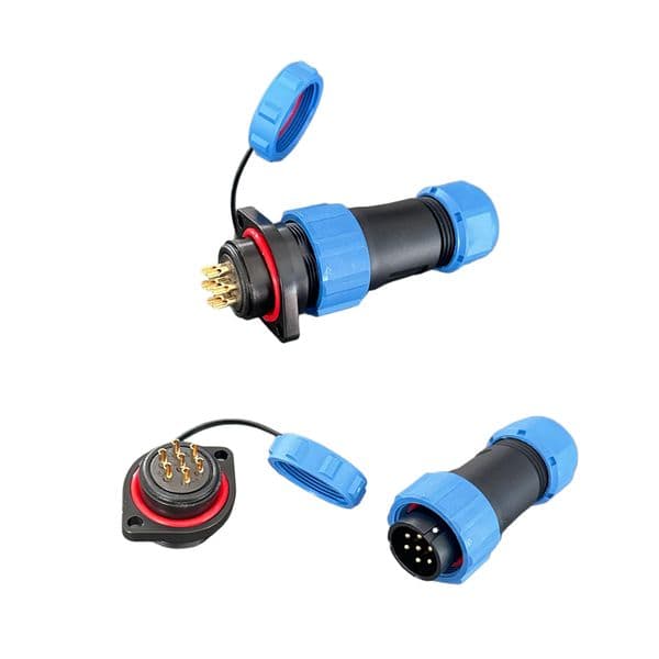 10pcs IP68 M21 2 holes flange type 7-Cores 15A Waterproof Industrial cable connectors