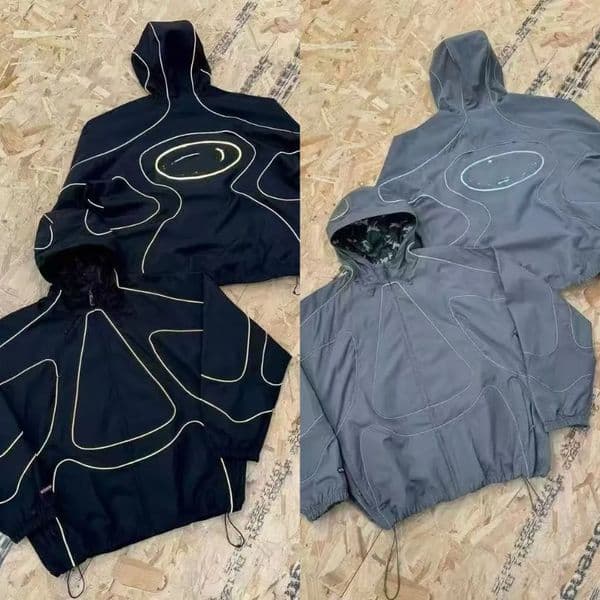 Mens Jacket pants coat sweatpants windbreaker Heavy Fabric Reflective Strip Hip Hop high street Casual Embroidered letter zipper Sweatshirts jumper jogger top