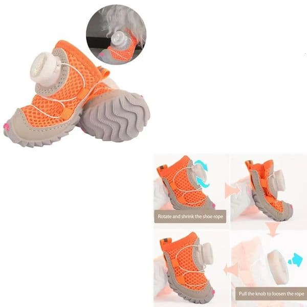 1pair Soft Sole Dog Shoes Antiskid Rain Footwear Meshes Oxford Dog Shoes 251215