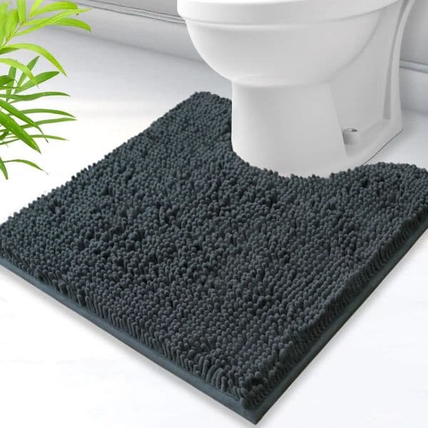 Toilet Rug U-Shaped Super Absorbent Chenille Bathroom Mats Non-Slip Backing Machine Washable For Bathrooms Floor Decoration 251211
