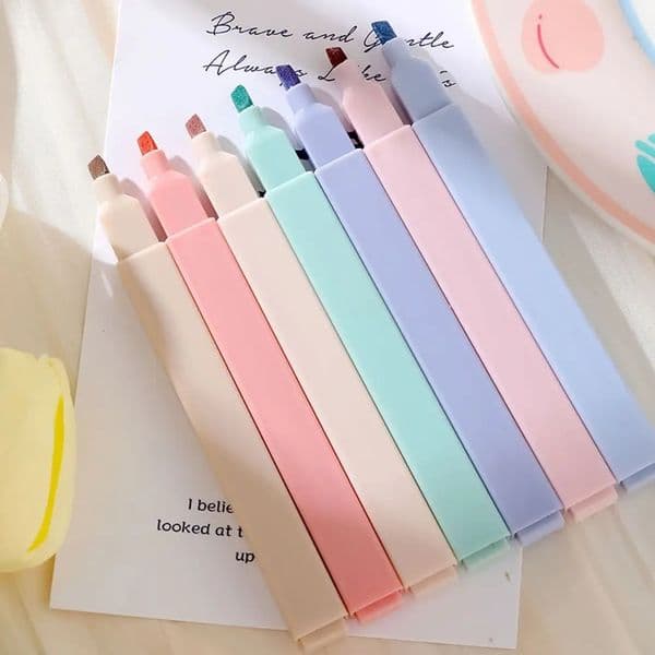 612Pcs Pastel Highlighters Soft Tip Mild Colours Highlighter Marker Pen for School Office Supplies Sketch Graffiti Stationeries 251218