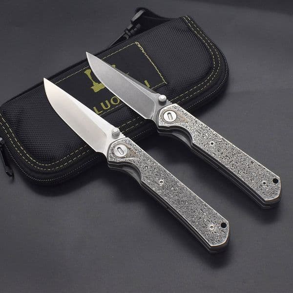 LUOKESI Coreless Damascus Mechanical Bearing Outdoor Camping Self defense Folding folding knife Fruit Knife EDC
