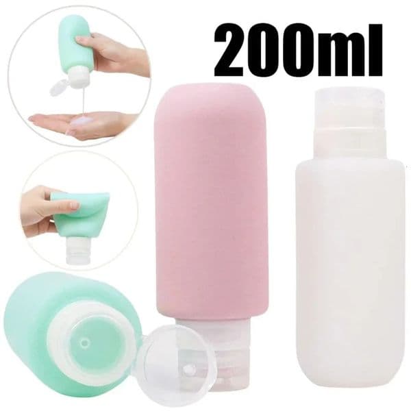 200ml Silicone Bottle Refillable Bottle Lotion Shower Gel Shampoo Container Empty Bottle Portable Travel Accessories Wholesale 251213BJ