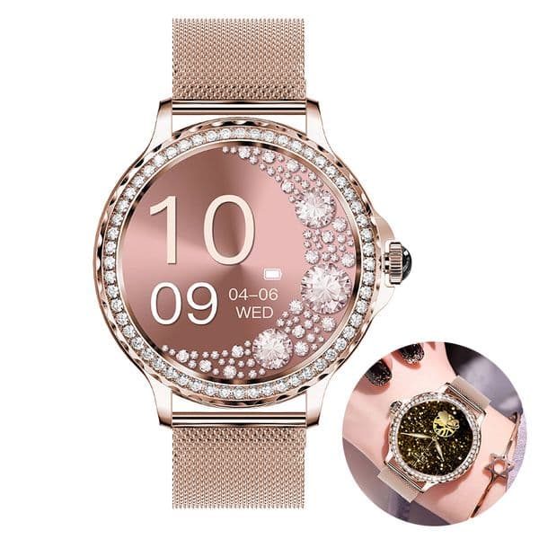 New women's fashion smart watch NX19 Bluetooth call smart sports bracelet IP68 waterproof watch with diamonds