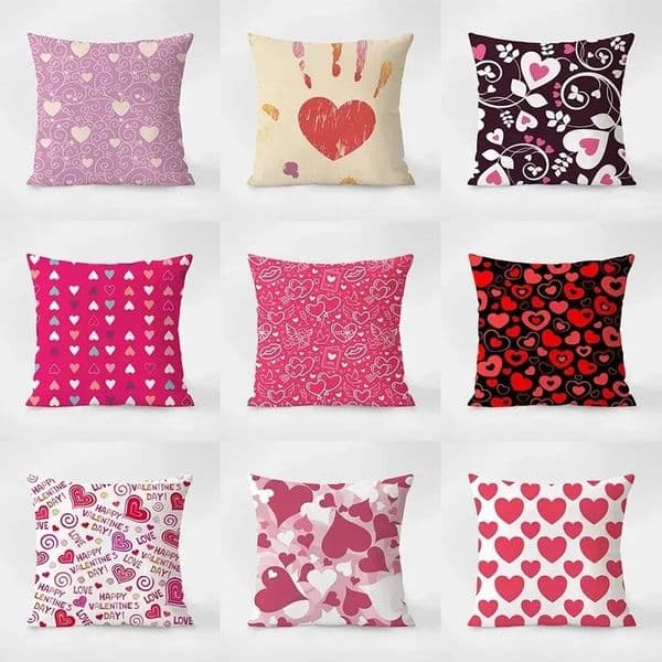 Red Love Romantic Print Decorative Pillowcase Car Sofa Square Cushion 251210