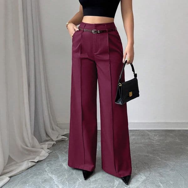 Pants Summer Korean Comfortable Plain Full Length Wide Leg Pockets Vacation For Women 251219BJ