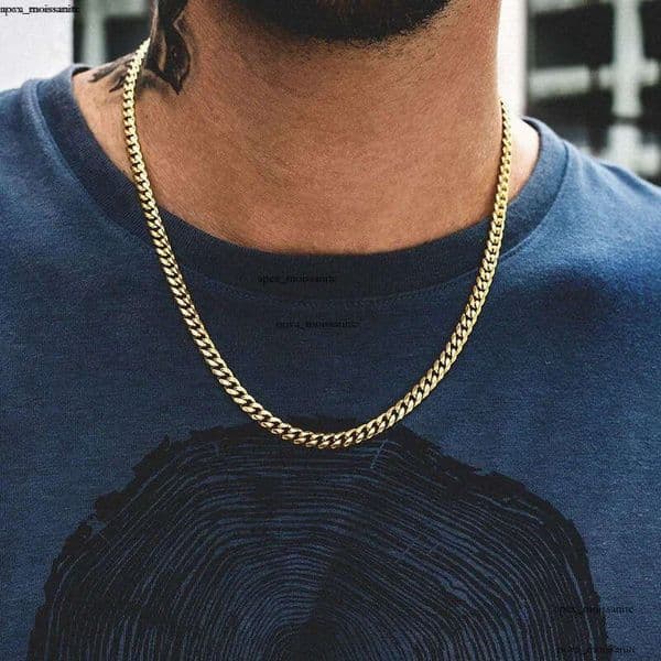 Miami Chains for Men Women Basic Punk 18K Hip Hop Jewelry Stainless Steel Gold Cuban Link Chain Chokers Necklace 97