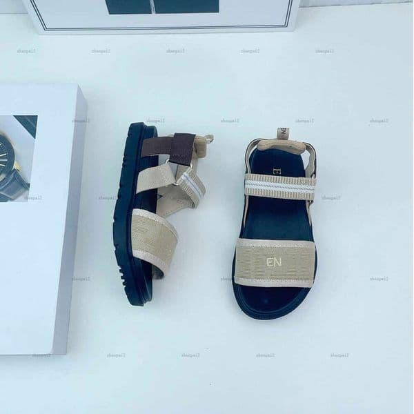 Luxury baby Sandals Canvas strap kids shoe ssize 26-35 Including paper boxes High quality summer Child Slippers A284X08N065-c
